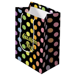 Rainbow Polka Dots Pattern Mittlere Geschenktüte