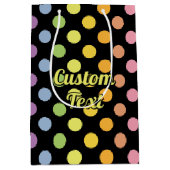 Rainbow Polka Dots Pattern Mittlere Geschenktüte (Vorderseite)