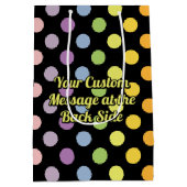 Rainbow Polka Dots Pattern Mittlere Geschenktüte (Rückseite)