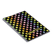 Rainbow Polka Dots Pattern Notizblock (Rechte Seite)