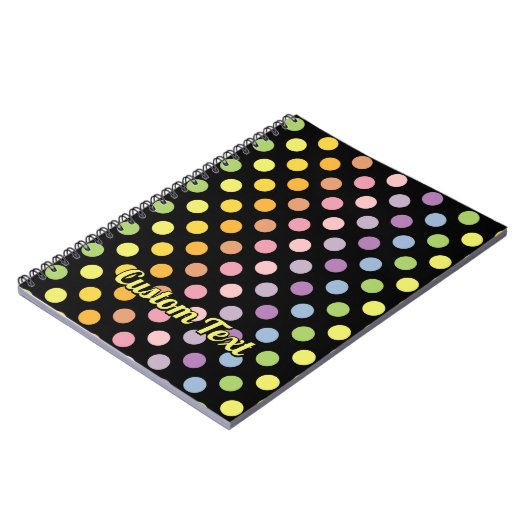 Rainbow Polka Dots Pattern Notizblock (Linke Seite)