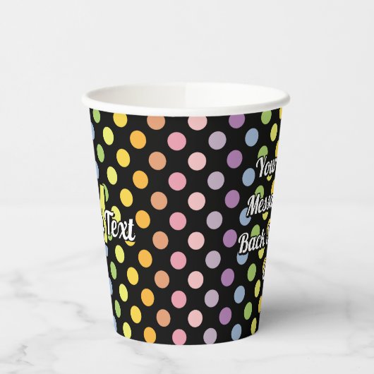 Rainbow Polka Dots Pattern Pappbecher (Links)