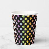Rainbow Polka Dots Pattern Pappbecher (Rechts)