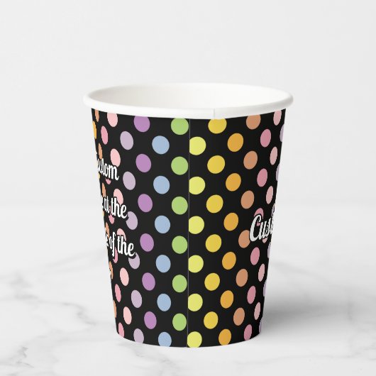 Rainbow Polka Dots Pattern Pappbecher (Rechts)