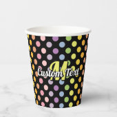 Rainbow Polka Dots Pattern Pappbecher (Vorderseite)