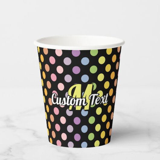Rainbow Polka Dots Pattern Pappbecher (Vorderseite)