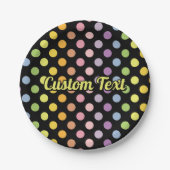 Rainbow Polka Dots Pattern Pappteller (Vorderseite)
