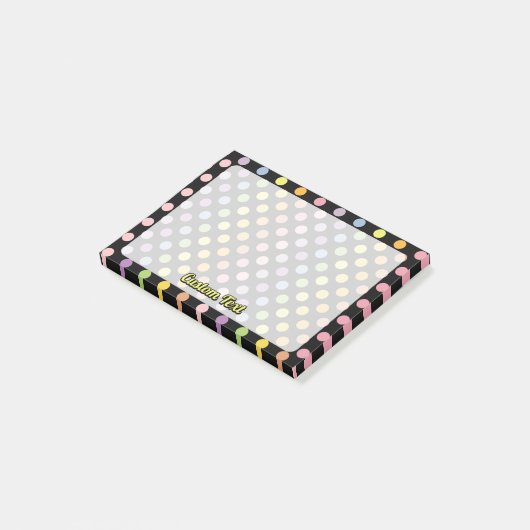 Rainbow Polka Dots Pattern Post-it Klebezettel (angewinkelt)