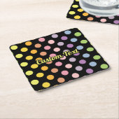 Rainbow Polka Dots Pattern Rechteckiger Pappuntersetzer (angewinkelt)