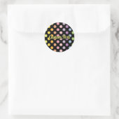 Rainbow Polka Dots Pattern Runder Aufkleber (Tasche)