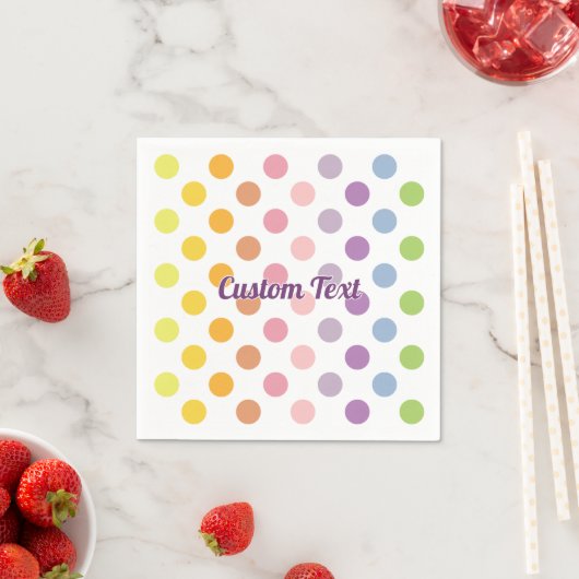 Rainbow Polka Dots Pattern Serviette (Beispiel)