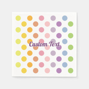 Rainbow Polka Dots Pattern Serviette