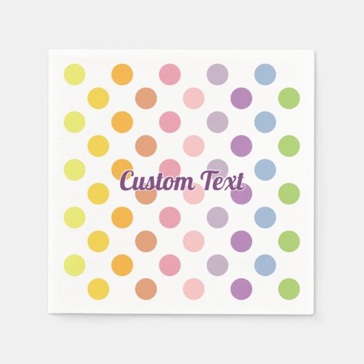 Rainbow Polka Dots Pattern Serviette (Vorderseite)