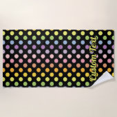 Rainbow Polka Dots Pattern Strandtuch (Vorderseite)