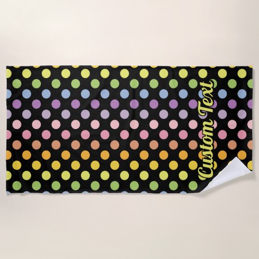 Rainbow Polka Dots Pattern Strandtuch (Vorderseite)