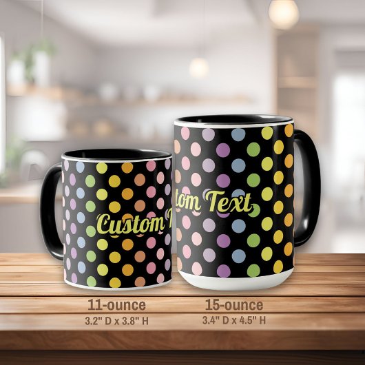 Rainbow Polka Dots Pattern Tasse