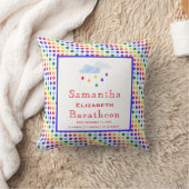 Rainbow Polka Dots Personalisiert Baby Birth Stat Kissen (Decke)