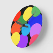 Rainbow Polka Dots Runde Wanduhr (Winkel)