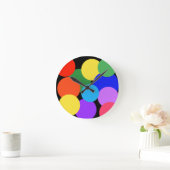 Rainbow Polka Dots Runde Wanduhr (Zuhause)