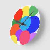 Rainbow Polka Dots Runde Wanduhr (Winkel)