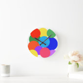 Rainbow Polka Dots Runde Wanduhr (Zuhause)