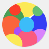 Rainbow Polka Dots Runder Aufkleber (Vorderseite)