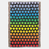 Rainbow Polka Dots - Schwarz Decke (Vorderseite Vertikal)