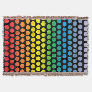 Rainbow Polka Dots - Schwarz Decke