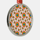 Rainbow Polka Dots Silbernes Ornament (Rechts)