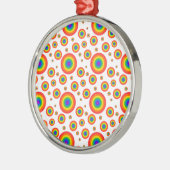 Rainbow Polka Dots Silbernes Ornament (Links)