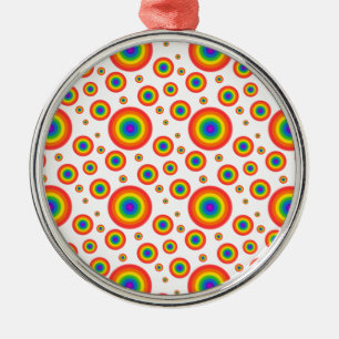 Rainbow Polka Dots Silbernes Ornament