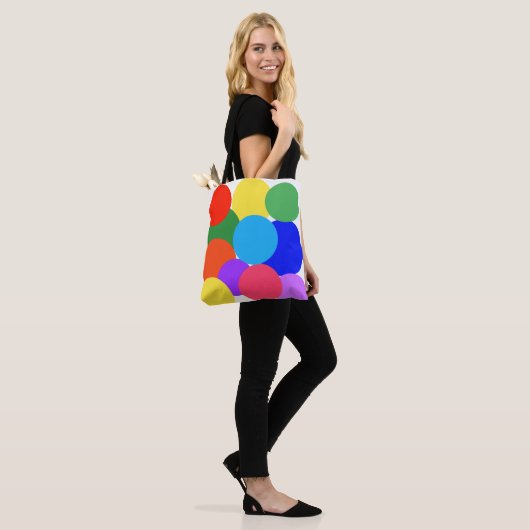 Rainbow Polka Dots Tasche (Am Model)