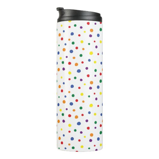 Rainbow Polka Dots Thermosbecher (Nach rechts gedreht)