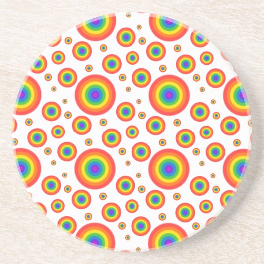 Rainbow Polka Dots Untersetzer (Vorne)