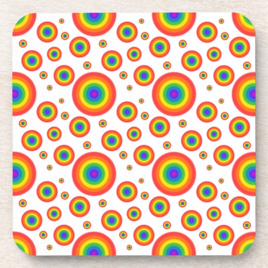 Rainbow Polka Dots Untersetzer (Vorderseite)