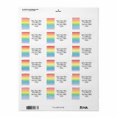 Rainbow Polka Dots White Adressaufkleber (Vorne)