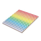 Rainbow Polka Dots White Fliese (Seite)
