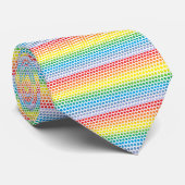 Rainbow Polka Dots White Krawatte (Gerollt)