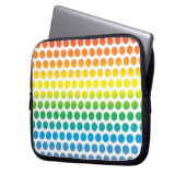 Rainbow Polka Dots White Laptopschutzhülle (Vorderseite Links)