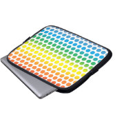 Rainbow Polka Dots White Laptopschutzhülle (Vorne Knopf)