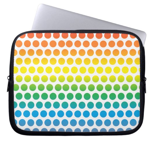 Rainbow Polka Dots White Laptopschutzhülle (Vorderseite)