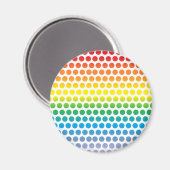 Rainbow Polka Dots White Magnet (Vorderseite/Rückseite)