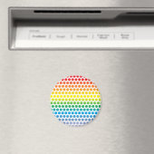 Rainbow Polka Dots White Magnet (In Situ (Geschirrspüler))