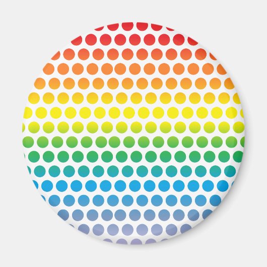 Rainbow Polka Dots White Magnet (Vorne)
