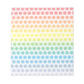 Rainbow Polka Dots White Notizblock (Vorderseite)