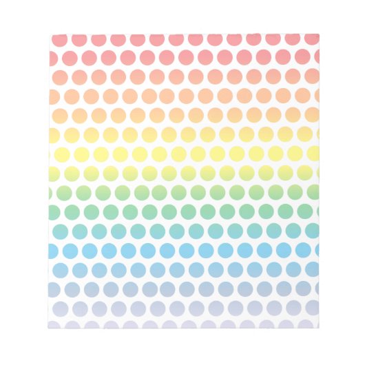 Rainbow Polka Dots White Notizblock (Vorderseite)