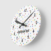 Rainbow Polka Dots White Pattern Runde Wanduhr (Winkel)
