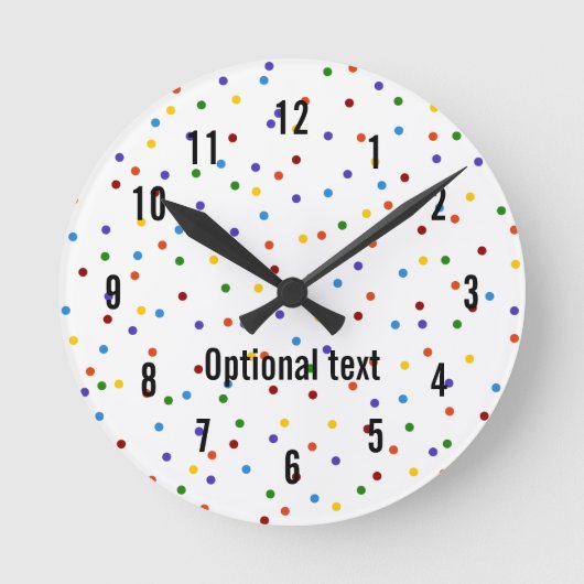 Rainbow Polka Dots White Pattern Runde Wanduhr (Vorderseite)