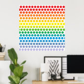 Rainbow Polka Dots White Poster (Heimbüro)