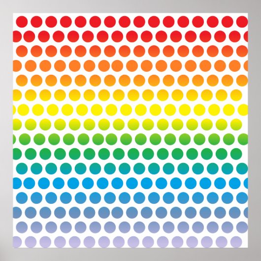 Rainbow Polka Dots White Poster (Vorne)